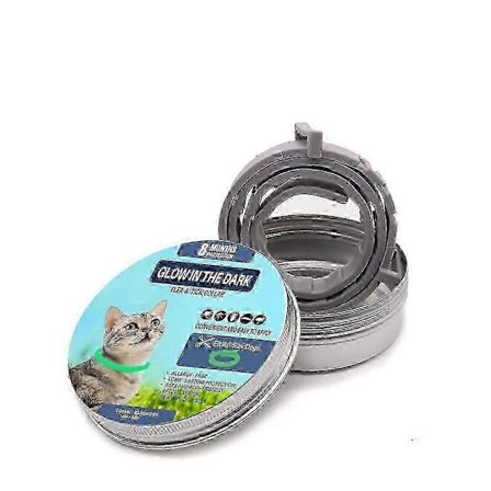 Nyt 8-måneders loppe- og flåtforebyggende halsbånd til katte Hundesele Myggeafvisende halsbånd Insekt Myg Lysende halsbånd kat 38cm