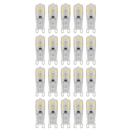 20 X G9 3w Led Dæmpbar Kapsel Pære Erstatningslamper Ac220-240v, Varm Hvid