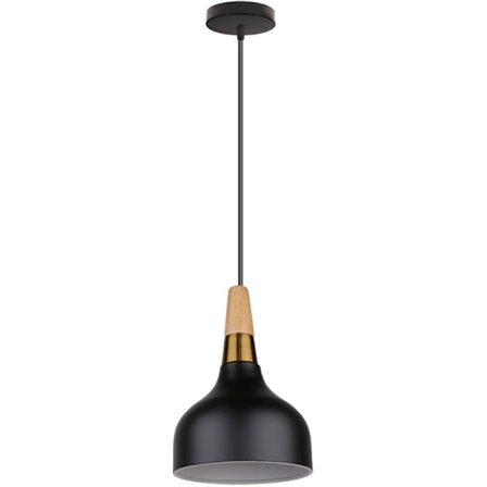 Modern hängande lampa i metall och trä