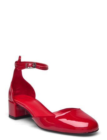 Mango Patent Leather-Effect Heeled Shoes - Red - 36