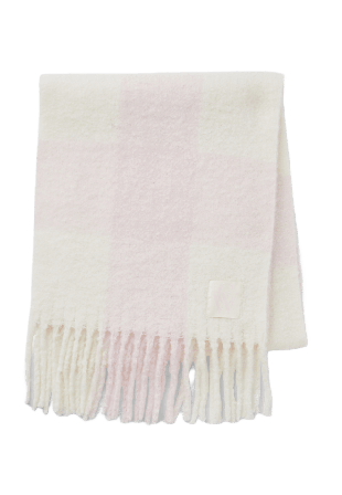 Carin Wester Stickad halsduk med fransar ADA Halsdukar & scarves Rosa ONESIZE