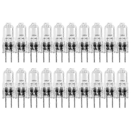 20 st G4 Halogenlampor, 20W 12V Lampor 2-stift Klar Lampa, för Spis