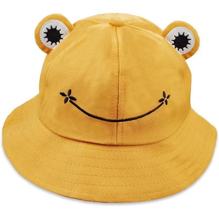 Damfiskehatt Groda Sol Unisex Hink Vikbar Utomhus Sommar för Camping Vandring Fiske(gul)