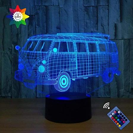 Optisten Illusion 3D Bus Y valo 16 V ri Vaihtuva USB Virta Kaukos din Kosketuskytkin Koristelamppu LED P yt lamppu Lapsille