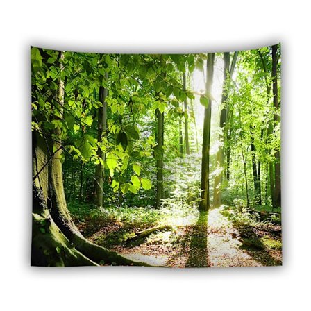 Veggteppe 200 x 150cm Dekorativ Skog, Naturlandskap for