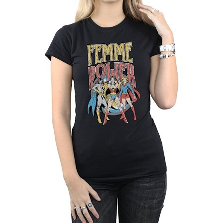 DC Comics Dam/Kvinnor Femme Power Bomull Boyfriend T-Shirt M