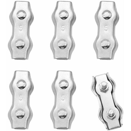 6 st M5 duplex rostfritt stål klämmor repanslutning rostfritt stål vajerklämma för 4mm vajer rostfritt stål kabelklämma