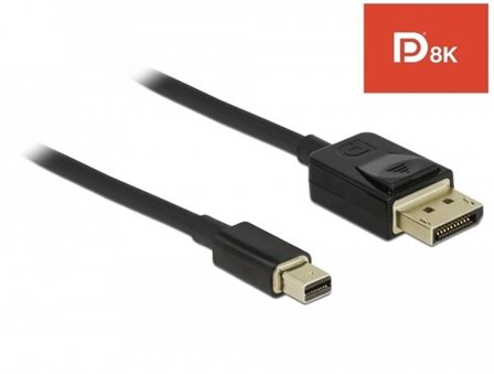 Delock kabel mini DisplayPort 1.4 hane till DisplayPort hane, 2 m