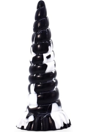 Plug Korn Black-White 25 cm Dragon dildo - Blushme.se
