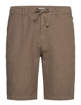 Lindbergh Linen Blend Herringbone Short - Brown - XL