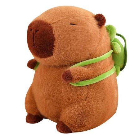Furry Capybara Plys Legetøj Kawaii Capybara med Skildpadde Plys Legetøj Udstoppet Dyr Børn Fødselsdag Gave Hjem Indretning(45cm)