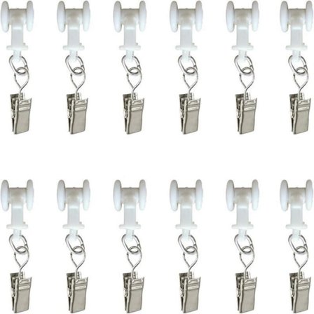 Klemmende ruller U-skinner (60 stk) til U-skinne gardinkroge