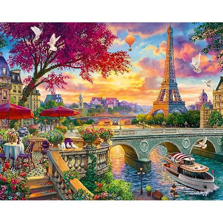 5D Paris Scenery Diamond Painting Set för vuxna Eiffeltornets Scenery Diamond Art Nybörjare DIY Rund Diamond Painting 12x16IN