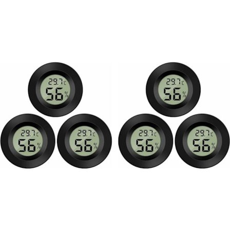 6-pakning Digitalt hygrometer Termometer LCD Fuktighetsmåler for Luftfuktere Avfuktere Drivhus Kjeller Barnerom
