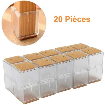 Silikone Stol Ben Hætter Puder Møbler Bord Betræk Ben Beskyttere Skridsikker Filt (Firkantet-20STK/30-35mm)