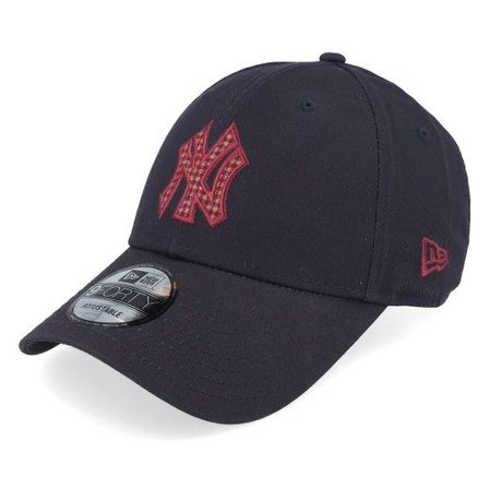 New Era - MLB Blå adjustable Keps - New York Yankees Check Infill 9FORTY Navy/Cardinal Adjustable @ Hatstore