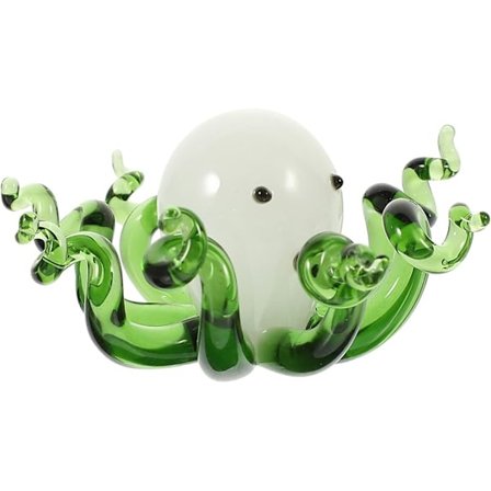 Lasinen mustekalapatsas käsin puhallettu mustekalafiguuri söpö kalmarihahmo kristallieläinveistos keräilykoriste yhteensopiva sisustus