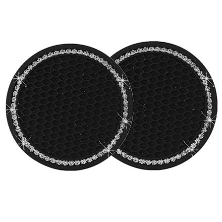 6 st Bilställ i Silikon med Halkskydd, Kristall Rhinestone, Bilinredning, Koppsäker, Dekoration för Bil och Hem