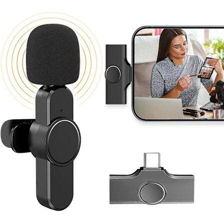 Trådløs Lavalier-mikrofon for Type-C, Mini Lavalier-mikrofon