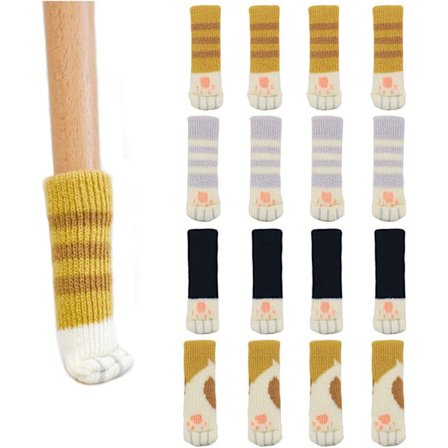 16 stk. Kreative søde kattepote mønster stol sokker til bordben