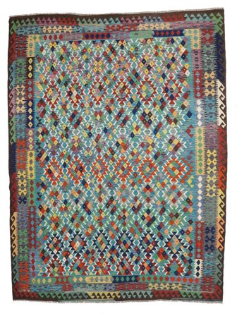 312X385 Alfombra Oriental Kilim Afghan Old Style Marrón/Gris Oscuro Grande (Lana, Afganistán)