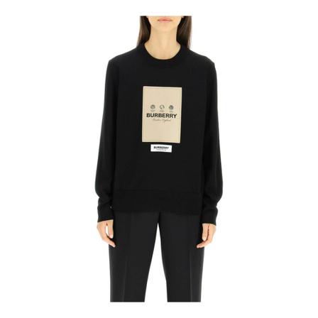 Burberry, Knitwear Zwart, Dames, Maat:M,wol