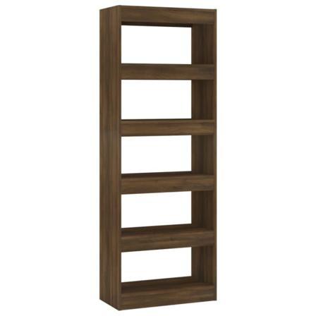 Vidaxl Bokhylla/rumsavdelare Brun Ek 60x30x166 Cm Konstruerat Tr Brun