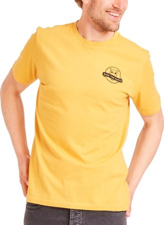Knowledge Cotton Apparel Men's Alder SaveTheEarth Tee Men short-sleeved sweaters Yellow M