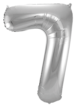 Sifferballong Jumbo 86 cm Silver "0-9" Siffra 7