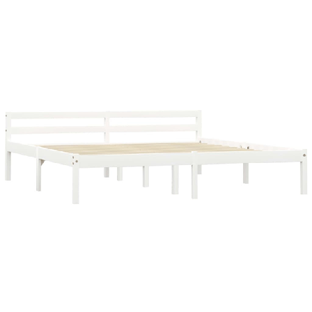 Vidaxl Sängram Vit Massiv Furu 180x200 Cm Vit