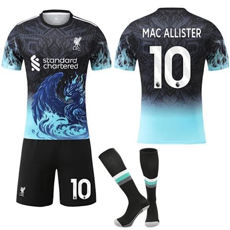 2025-2026 Liverpool Special Anniversary Edition Blå Fotbollströja med Strumpor No.10 MAC ALLISTER{mo} No.10 MAC ALLISTER S