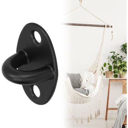 10 stk. Heavy Duty rustfrit stål loftskrog, U-øje kroge til ophængning af gynger, stole, hængekøjer, sort