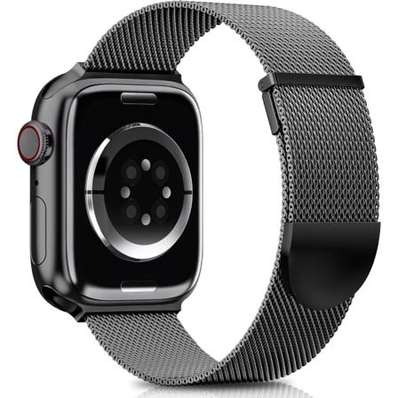 Rem til Apple Watch 41mm 40mm 38mm Dobbelt Magnetisk Justerbar Udskiftningsrem til iWatch Serie 9 8 SE 7 6 5 4 3 2 1, Sort Black