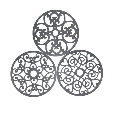 Grytunderlägg/Silikon Grytunderlägg 3 st Silikonmattor för heta kastruller, heta dynor för att skydda bord och bänkskiva - Flexibla/Hållbara/Halkfria 