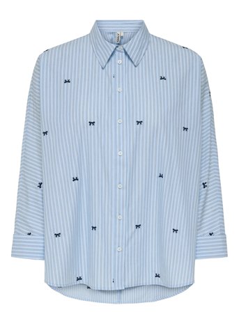 Onlzeidi Grace Ls Bow Emb Shirt Wvn Blue ONLY