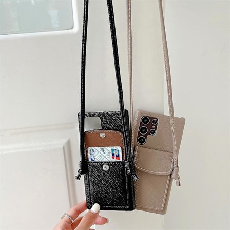 Crossbody læderpung telefonetui kompatibel med Samsung Galaxy S22 Ultra S22+ S22 med kortspor