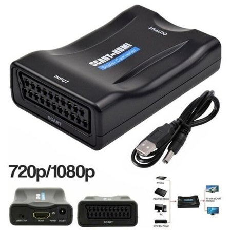 SCART til HDMI Adapter 1080P High-Definition Video- og Audio-opskaleringskonverter
