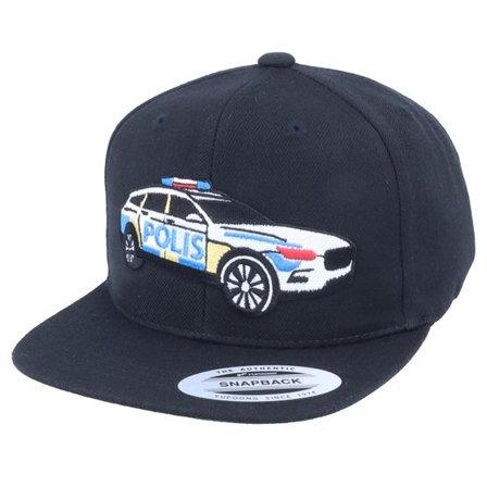 Kiddo Cap - Svart snapback Keps - Kids Polisbil Black Snapback @ Hatstore