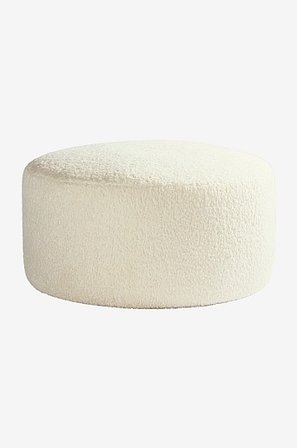 Jotex - Teddy Sitzpouf ø 110 Cm /Eliseouter:/ /champagne color leather /inside:/ /offwhite color velvet/ - SHANGHAI - Kaufe Poufs bei Jotex