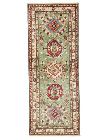 Oriental Kazak Fine Rug 80X204 Runner Brown/Dark Yellow Wool, Afghanistan