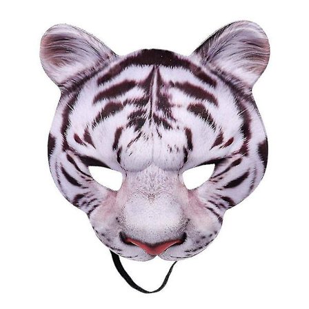 Eva Halloween Tiger Halv Ansiktsmask Cosplay Maskeradfest Realistisk Look