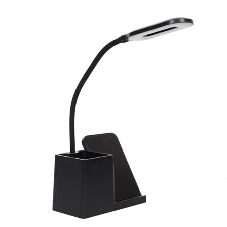 Bordlampe med mobiloplader og penneholder Black