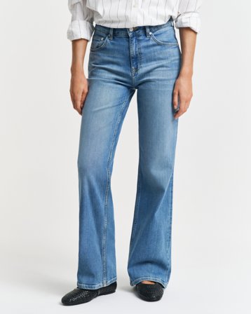 GANT Damen Slim Fit Schlagjeans (26) Denim Melange