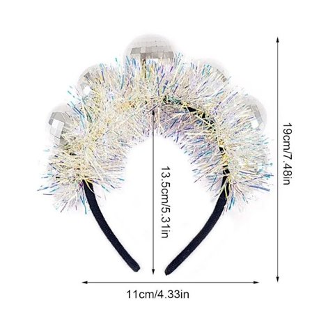 Diskokule Hårbøyle Speilkuler Hårbånd Diskotek Kostyme
