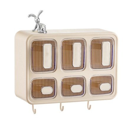 6 Rums Væghængt Krydderikasse Med Kroge Multifunktionel Genanvendelig Forseglet Krydderikrukke Til Hjemmekøkken