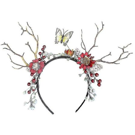 Julehjorte hår gevir grene bær pandebånd
