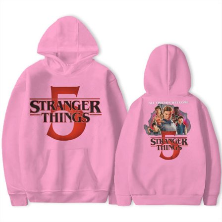 Stranger Things 5 Hættetrøje – Unisex – Varm fleeceforet sweatshirt – Efterår/Vinter Pink 3 3XL Pink 3 3XL