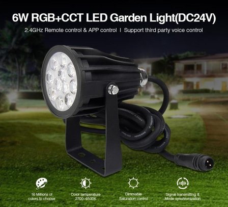 SYNERGY 21 LED Garten Lampe 6W RGB-WW mit Funk und WLAN IP65 *Milight/Miboxer*