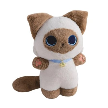 Tecknad siames katt stora ögon kattunge mjuk stoppad docka kudde plysch leksak flicka pojke födelsedag jul present