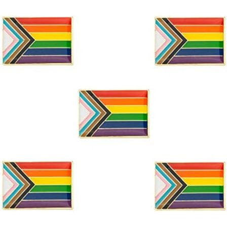 5-pak Progress Pride knappenålsbrocher flagmærke broche mærker (Progress Pride)